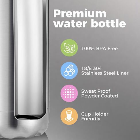 Volhoply 25oz زجاجات مياه معزولة 1/2/4 حزمة ، قارورة فراغ من الفولاذ المقاوم للصدأ مزدوج الجدار تبقي زجاجة تسرب باردة و BPA خالية in Kuwait