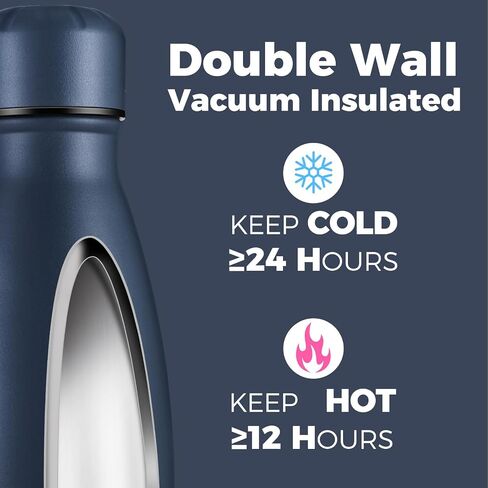 Volhoply 25oz زجاجات مياه معزولة 1/2/4 حزمة ، قارورة فراغ من الفولاذ المقاوم للصدأ مزدوج الجدار تبقي زجاجة تسرب باردة و BPA خالية in Kuwait