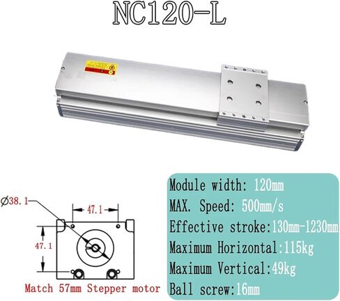 طاولة منزلق كهربائية مزدوجة 120 مم 0.02 مم دقة متكررة المسمار الثقيل المسمار المربى بالكامل مغلق بالكامل (57 قوس المحرك ، SFU1610-1230) in Kuwait