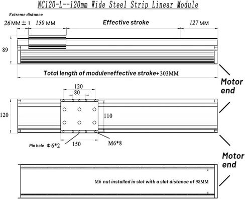 طاولة منزلق كهربائية مزدوجة 120 مم 0.02 مم دقة متكررة المسمار الثقيل المسمار المربى بالكامل مغلق بالكامل (57 قوس المحرك ، SFU1610-1230) in Kuwait