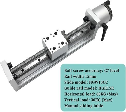 1pcs عرض 60 مم دليل خطي فردي الجدول المنزلق electral wheel sfu1605/1610 ballscrew 50-1200mm المحرك الخطي x-y-z (SFU1610-1000mm) in Kuwait