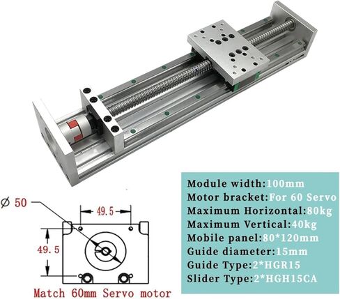 دليل خطي مزدوج الانزلاق Table1605/1610 Ballscrew 50-1200mm منصة السكتة الدماغية X-Y-Z المحور المحرك الخطي (SFU1610 50mm) in Kuwait