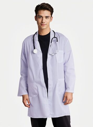 Professional Lab Coat White for Men Women Unisex Medical Labcoat Doctor Nurse Med Laboratory Coat in Saudi Arabia