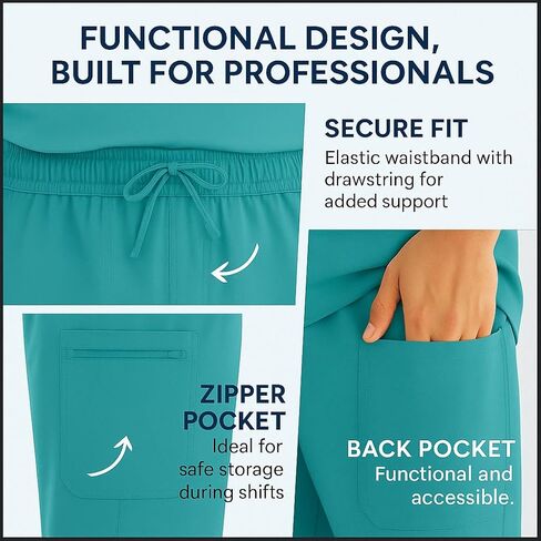 Women Scrub Set | V-Neck Short Sleeve Top & Elastic Waist Pants with Pockets Workwear Uniform for Women in Saudi Arabia