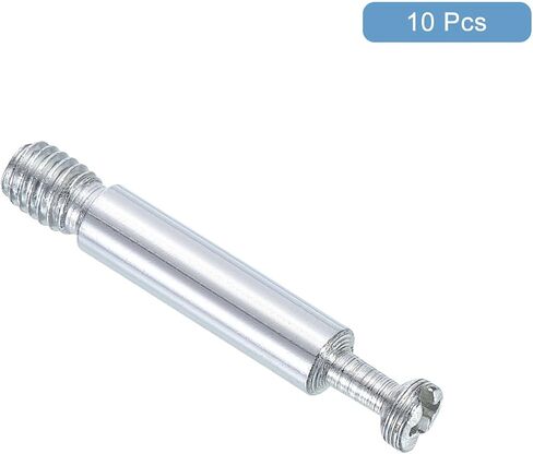 uxcell 20Pcs 35mm Furniture Connecting Fittings, Thread Bolts Dowels Screws, Metal Dowel Fitting Fasteners for Cabinet Drawer and Wardrobe Furniture, Silver in Saudi Arabia