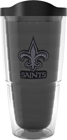 Tervis NFL New Orleans Saints - Monochrome Made in USA Double Walled Insulated Tumbler Travel Cup Keeps Drinks Cold & Hot, 24oz, Classic in Saudi Arabia