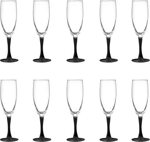 Custom Nuance Champagne Flutes by ARC 5.75 oz. Set of 10, Personalized Bulk Pack - Perfect for Hotel, Bar, Restaurant or Lounge - Clear in Saudi Arabia