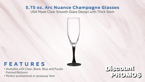 Custom Nuance Champagne Flutes by ARC 5.75 oz. Set of 10, Personalized Bulk Pack - Perfect for Hotel, Bar, Restaurant or Lounge - Clear in Saudi Arabia