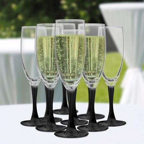 Custom Nuance Champagne Flutes by ARC 5.75 oz. Set of 10, Personalized Bulk Pack - Perfect for Hotel, Bar, Restaurant or Lounge - Clear in Saudi Arabia