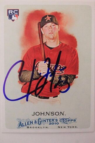 كريس جونسون هيوستن أستروس توقيع 2010 Allen & Ginter #210 بطاقة موقعة 16C - MLB بطاقات البيسبول موقعة MLB in Saudi Arabia