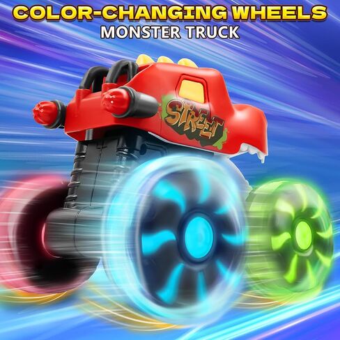Intoypad Red Chomping Dino Monster Truck Toy – Press and Go Car Truck | Dinosaur Car with LED Light Wheels and Moving Mouth Action– Light-Up Push Car for Toddlers Boys Girls Ages 2 3 4 5 6 7 8 in Saudi Arabia