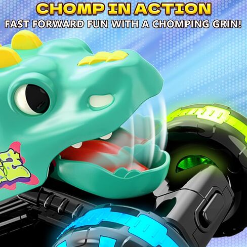 Intoypad Red Chomping Dino Monster Truck Toy – Press and Go Car Truck | Dinosaur Car with LED Light Wheels and Moving Mouth Action– Light-Up Push Car for Toddlers Boys Girls Ages 2 3 4 5 6 7 8 in Saudi Arabia