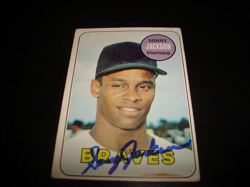 Sonny Jackson 1969 Topps #53 Braves Astros توقيع Atuless Autograph A14 - بطاقات البيسبول الموقعة in Saudi Arabia