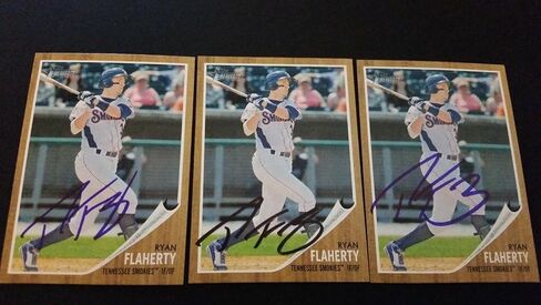 Ryan Flaherty 2011 Topps Heritage #111 Smokies Cubs Signed Auth Autograph JA15 - Baseball Slabbed Autographed Cards in Kuwait