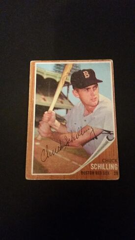 Chuck Schilling Boston Sox 1962 Topps #345 Authentic Motograph FB15 - بطاقات البيسبول الموقعة in Saudi Arabia