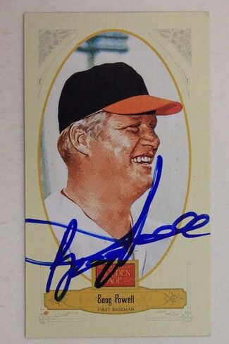 Baltimore Orioles BOOG POWELL 2012 Panini en Age Mini Autographed Card 16E - MLB Autographed Baseball Cards in Saudi Arabia