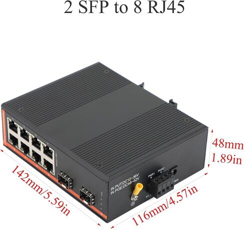 مفتاح الشبكة الصناعية Gigabit Ethernet الألياف الضوئية - 2SFP إلى 8 RJ45 ، مع 1PCS SFP Moudle -2lc 550m ، 10/100/1000M ، IP40 ، DIN Rail Mount in Kuwait