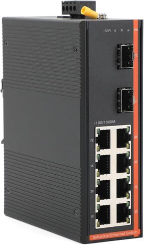 مفتاح الشبكة الصناعية Gigabit Ethernet الألياف الضوئية - 2SFP إلى 8 RJ45 ، مع 1PCS SFP Moudle -2lc 550m ، 10/100/1000M ، IP40 ، DIN Rail Mount in Kuwait