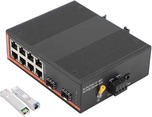 مفتاح الشبكة الصناعية Gigabit Ethernet الألياف الضوئية - 2SFP إلى 8 RJ45 ، مع 1PCS SFP Moudle -2lc 550m ، 10/100/1000M ، IP40 ، DIN Rail Mount in Kuwait