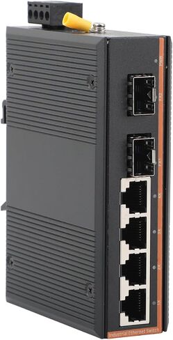 مفتاح الشبكة الصناعية Gigabit Ethernet الألياف الضوئية - 2SFP إلى 4 RJ45 ، مع 1PCS SFP Moudle -2lc 2km ، 10/100/1000M ، IP40 ، DIN Rail Mount in Saudi Arabia