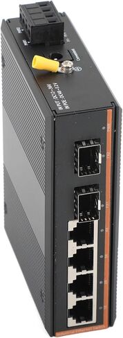 مفتاح الشبكة الصناعية Gigabit Ethernet الألياف الضوئية - 2SFP إلى 4 RJ45 ، مع 1PCS SFP Moudle -2lc 2km ، 10/100/1000M ، IP40 ، DIN Rail Mount in Saudi Arabia