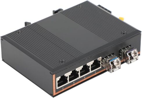 مفتاح الشبكة الصناعية Gigabit Ethernet الألياف الضوئية - 2SFP إلى 4 RJ45 ، مع 1PCS SFP Moudle -2lc 2km ، 10/100/1000M ، IP40 ، DIN Rail Mount in Saudi Arabia