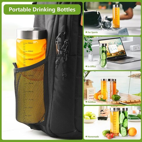 4 Pack 10 oz Glass Juice Bottles with Stainless Steel Lids Wide Mouth Borosilicate Glass Shaker bottle for Juicing, Protein, Smoothies, Reusable, Leak Proof, Dishwasher Safe Glass Water Bottles in Saudi Arabia