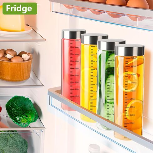 4 Pack 10 oz Glass Juice Bottles with Stainless Steel Lids Wide Mouth Borosilicate Glass Shaker bottle for Juicing, Protein, Smoothies, Reusable, Leak Proof, Dishwasher Safe Glass Water Bottles in Saudi Arabia