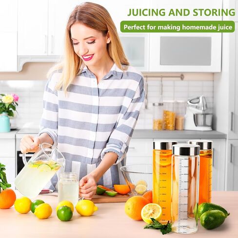 4 Pack 10 oz Glass Juice Bottles with Stainless Steel Lids Wide Mouth Borosilicate Glass Shaker bottle for Juicing, Protein, Smoothies, Reusable, Leak Proof, Dishwasher Safe Glass Water Bottles in Saudi Arabia