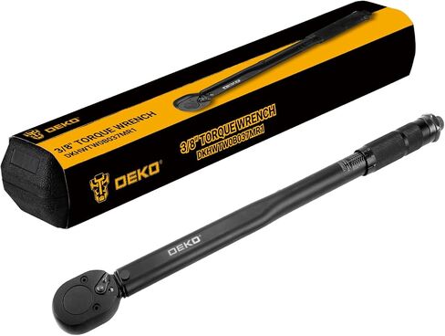 Dekopro 3/8 بوصة محرك أقراص ثنائية الاتجاه مفتاح الدوران ، 10-80 قدم رطل و 13.6-108.5 نانومتر ، ± 4 ٪ الدقة ، 24 الأسطوانة الفاناديوم الساتش ، 14.5 بوصة مضادة لانزلاق مقبض غير لامع in Kuwait