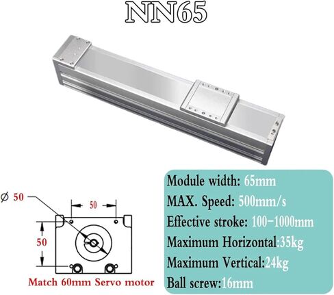 [60mm Servo Bracket] 1pcs 65mm واسعة النطاق مرفق بالكامل دليل السكك الحديدية الخطي SFU1605/1610 100-1000mm دقة السكتة الدماغية ± 0.02 مم (SFU1610-100 مم) in Kuwait