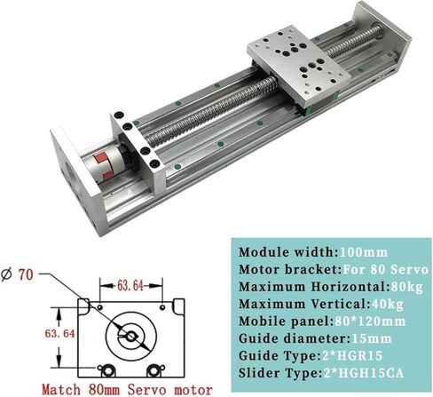 دليل خطي مزدوج الانزلاق Table1605/1610 Ballscrew 50-1200mm منصة السكتة الدماغية X-Y-Z المحور المحرك الخطي (SFU1610 150mm) in Kuwait