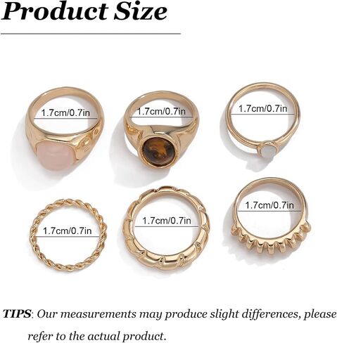 HUASAI Chunky Gold Gem Rings for Women Statement Shell Stackable Rings Knuckle Thumb Ring Trendy Jewelry Gifts 2025 Boho Y2K Adjustable Ring Set in Saudi Arabia