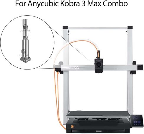 Kobra 3 Max Hotend (0.4mm) New Upgrade with 0.6MM and 0.8MM Quick Change High Flow Integrated Hardened Steel Nozzle Throat Extruder Kit for Anycubic Kobra 3 Max Combo 3D Printer in Saudi Arabia