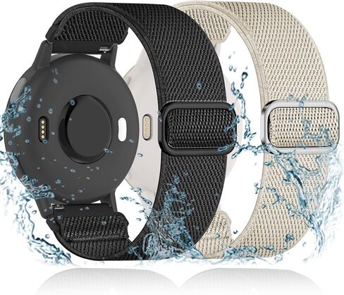 حزام نايلون مرن مقاوم للماء متوافق مع Garmin Vivoactive 5/Vivoactive 3/6 نطاقات الساعات ، 2 حزمة 20 مم معصم سريع القابل للتنفس للفيروس/فينو SQ/Forerunner 55/165/245/645 in Kuwait