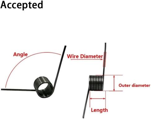 Compression Spring 10pcs WD 1.0mm Angle 60/90/120/180 Degree V-Shaped Torsion Spring Helical Torsion Spring 65Mn(6 LAPS-120DEGREES) in Saudi Arabia