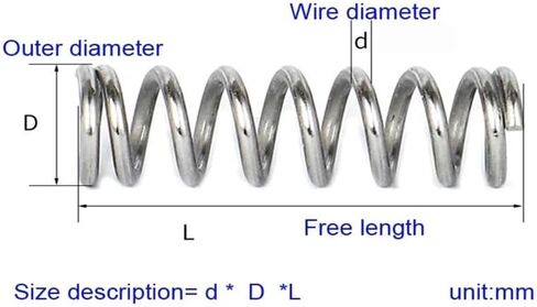Compression Spring 10pcs 304 Stainless Steel Coil Springs Wire Dia 0.7 0.8mm OD 5-12mm Long 10-50mm Mini Return Spring Return Springs(25mm) in Saudi Arabia