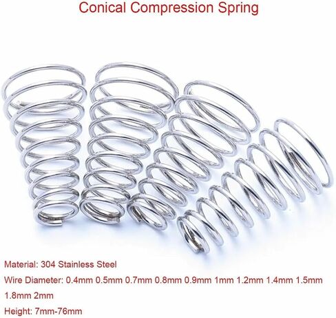 Compression Spring 10pcs Stainless Steel Metal OEM Return Spring Coil Conical Tower Conical Spring(10pcs 0.4 * 7-11 * 12mm) in Saudi Arabia
