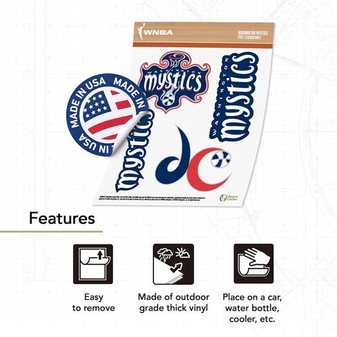 Desert Cactus Washington Mystics Sticker WNBA جمعية كرة السلة الوطنية للسيدات للسيدات مرخصة رسميًا في فينيل صائق شارات المحمول. in Saudi Arabia
