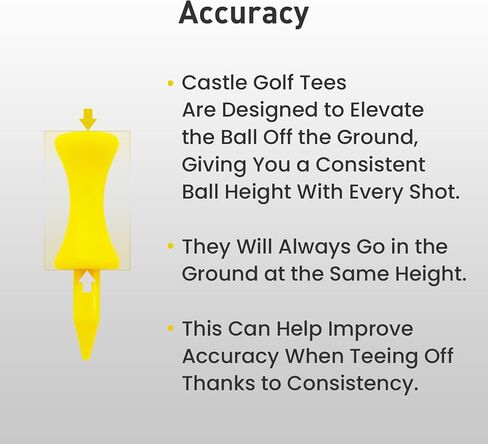 Plastic Golf Castle Tees Step Down Value 200 Count, Unbreakable Mixed or Same Height 1, 1 1/4, 2 3/4, 2 1/4, 2, 1 3/4, 1 1/2 Inch Length Colorful Pack for Practice in Kuwait