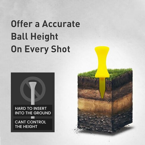Plastic Golf Castle Tees Step Down Value 200 Count, Unbreakable Mixed or Same Height 1, 1 1/4, 2 3/4, 2 1/4, 2, 1 3/4, 1 1/2 Inch Length Colorful Pack for Practice in Kuwait