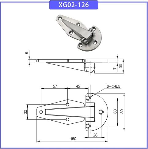 304 XG02-126 Stainless Heavy Industrial Thick High Load Hinges 1Pcs in Saudi Arabia