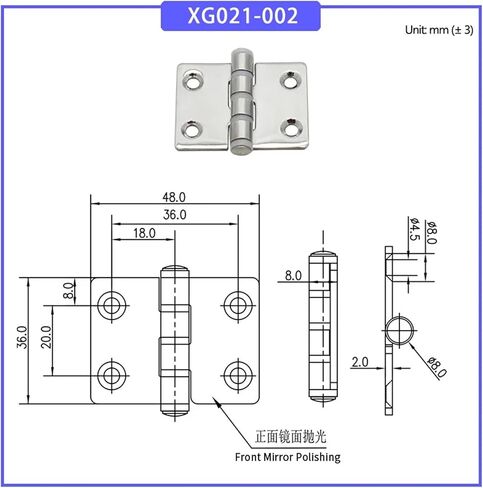 XG021-002 التخميد المصنوع من 304 مفصلات قابلة للطي صامتة من الفولاذ المقاوم للصدأ 1pcs in Saudi Arabia