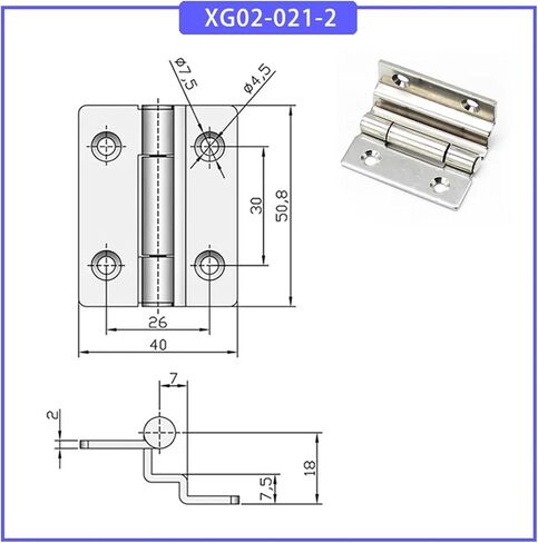 XG02-021-2 Right Angle Bending Hinge Made of 304 Stainless Steel 1Pcs in Saudi Arabia