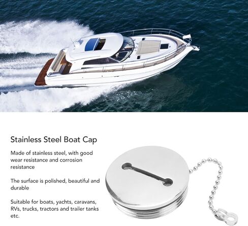 Boat Fuel CoverBoat Fuel CapMarine Fuel, Boat Marine Fuel Cover Deck Fill Filler Boat Accessories Stainless Steel Deck Fill Cover Boat Gas (50MM) in Saudi Arabia