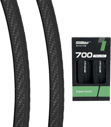 BWSHLF 700X23/25/8/28/35C إطار الدراجة على الطريق ، طي حبة بديل الدراجات إطارات الدراجات الأسود دائم 2 حزمة in Kuwait