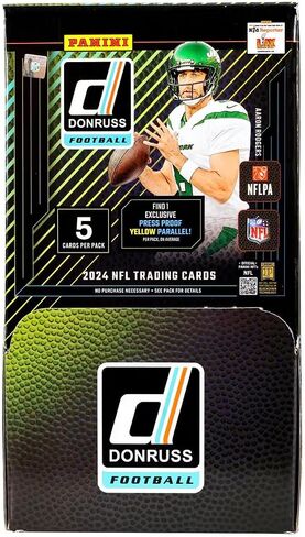 2024 Panini Donruss Football Gravity Trading Card Pack (1 Gravity Feed-Exclusive Base Press Proof Yellow أو تقييم الصاعد الصاعد دليل أصفر لكل عبوة) in Saudi Arabia