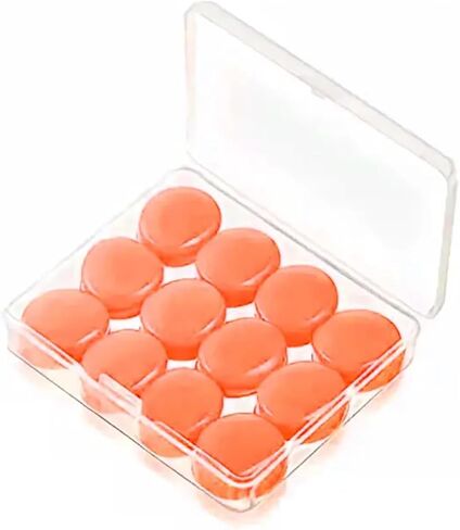 Moldable Silicone Noise Cancelling Earplugs 6 Pairs for Sleeping, Swimming, Shooting,Taking a Plane (Orange, One Size) in Saudi Arabia