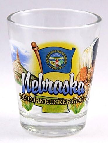 Nebraska Cornhusker State Elements Shot Glass in Saudi Arabia