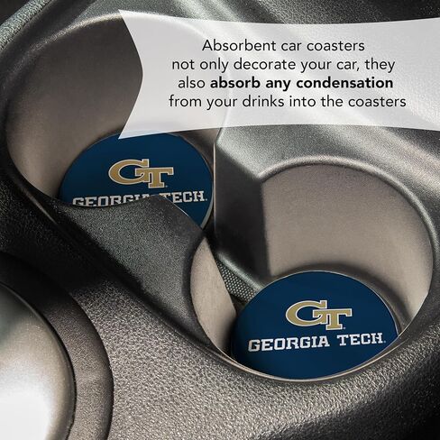 Desert Cactus Georgia Tech University Caraster Juster Yellow Jackets GT Institute of Technolbs Extorbbent Sandstons Custer Coasters مجموعة من 2 (تصميم A) in Saudi Arabia